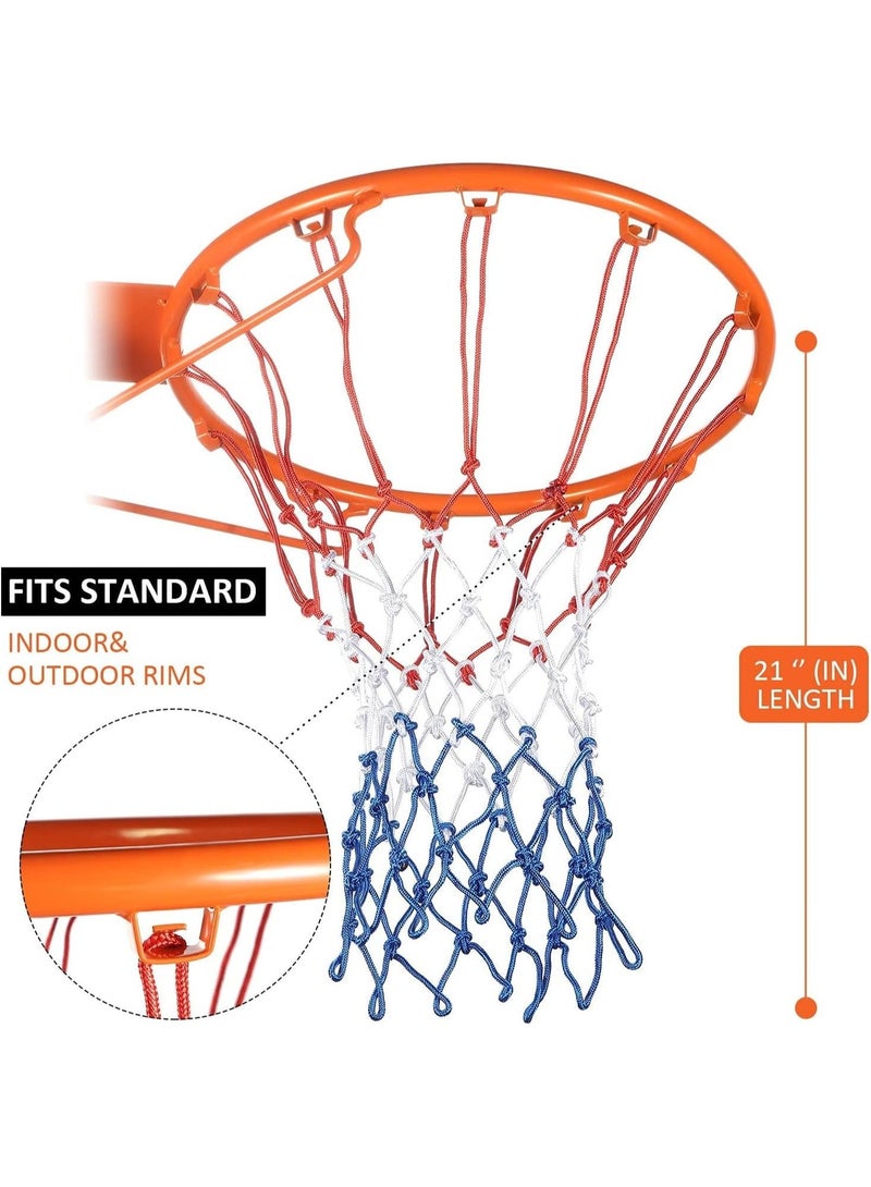 CLENEA 2 PCS Heavy Duty Basketball Net Replacement, Professional All Weather Anti Whip, Hanging Rim Goal for Children and Adults, 12 Loops - Image 4